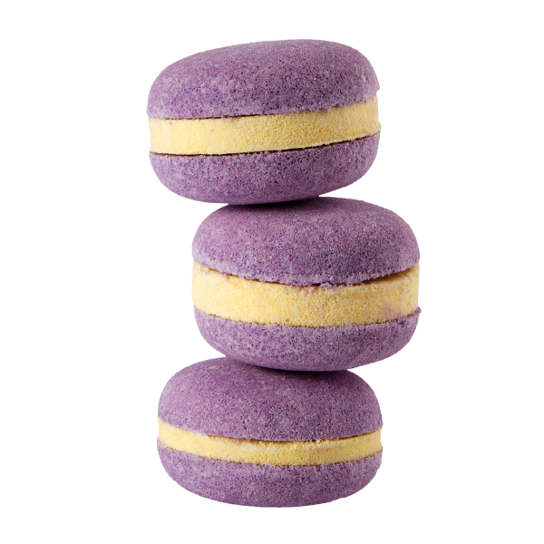 Macaron de bain effervescent